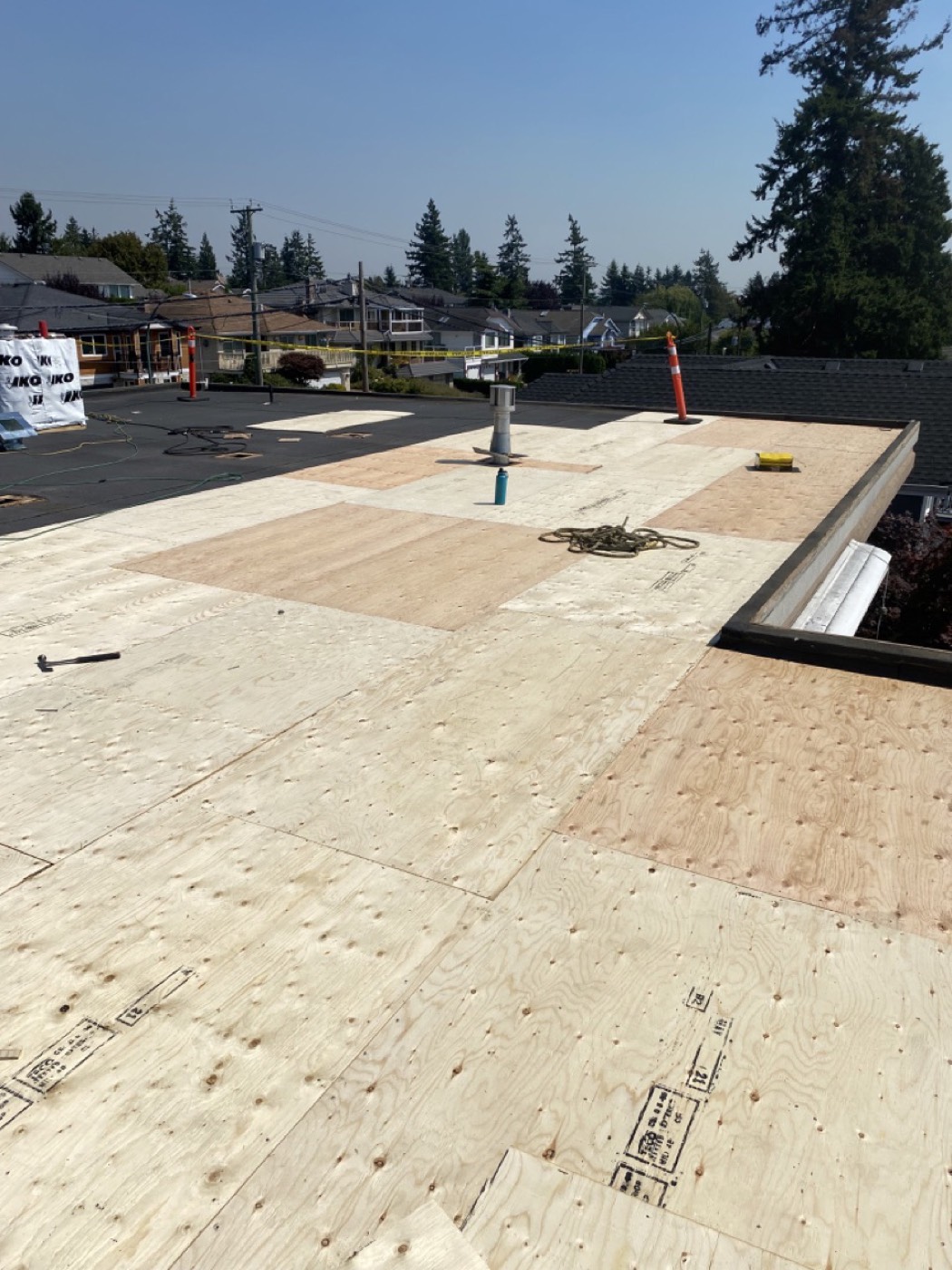 Completed flat roof